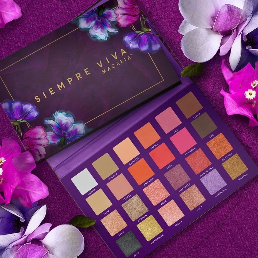 Macaria Siempre Viva Eyeshadow Palette - Vibrant Pink and Gold